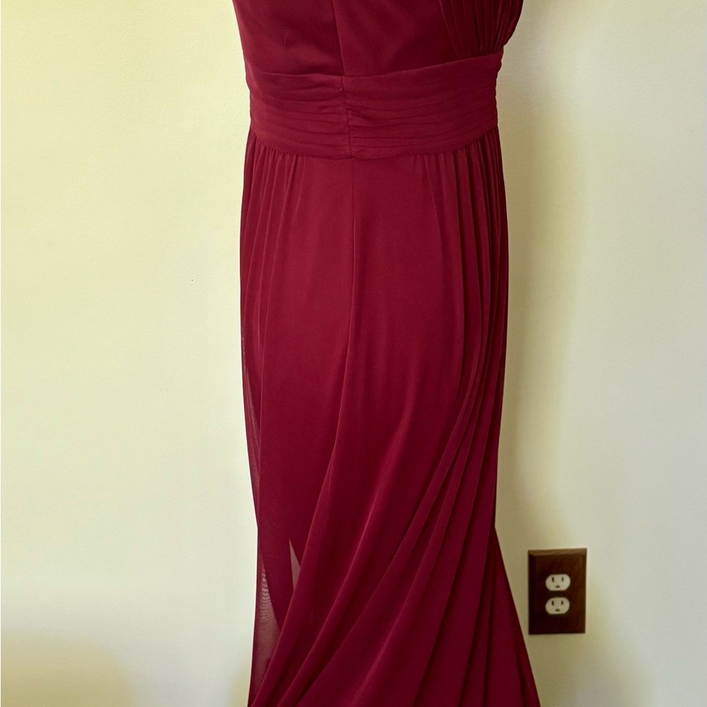 NWOT Melrose Bridal Burgundy Wine Sleeveless Empire Waist Bridesmaid Dress - Picture 7 of 12